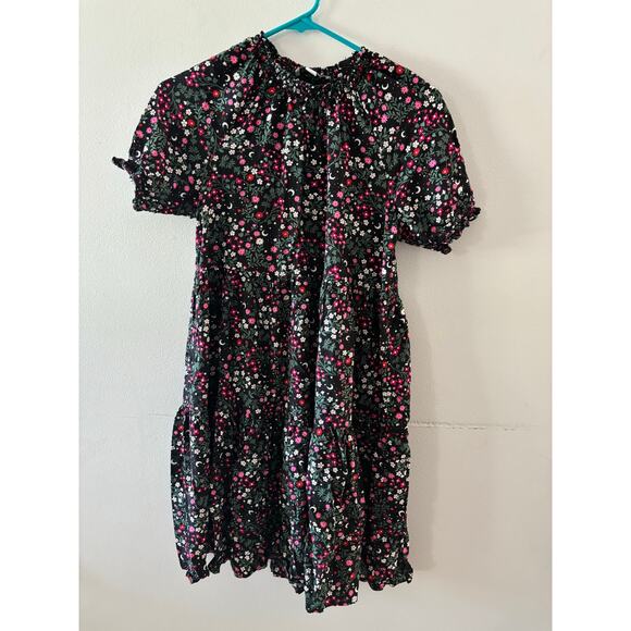 Free Assembly Other - Free Assembly Girls Floral Short Sleeve Dress Size XL Black Mini Summer